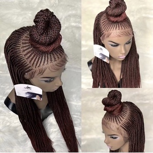 Thời trang phi tổng hợp đuôi cá bện tóc giả với ren phía trước cornrow bện và bé tóc đen của phụ nữ braids tóc giả - Product Image 2