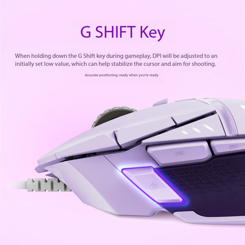 Logitech G502 HERO Dominator Pink Gaming Mouse - Ergonomic Design