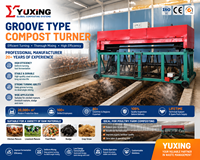 Retourneur de compost de type cheminée monté sur rail pour la transformation du fumier de poulet, de vache, de porc, de paille, de boue et des déchets de cuisine