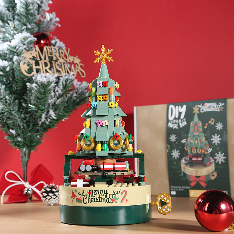 Red-Christmas tree music box gift box-364pcs