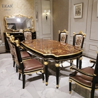 Mobilier de salle à manger classique Chaise de salle à manger en bois massif à dossier haut