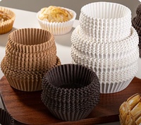 Moules à cupcakes ronds bruns personnalisables, doublures pour muffins, différentes tailles