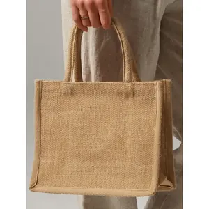 Sac en jute naturel amidonné, merchandising durable - Product Image 3