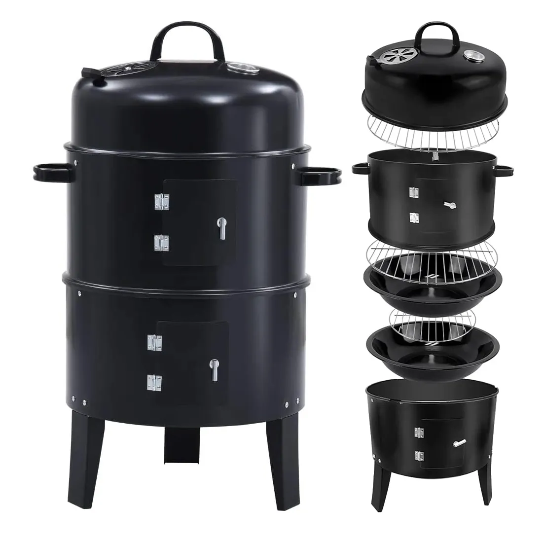 Ngoài Trời 3 Trong 1 Trại Lửa Bbq Kamado Rotisserie Argentina Xiên Asador De Carbon Parrilla Portatil Người Hút Thuốc Grills