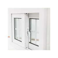 Ventanas Corredizas Horizontales de Plástico Aisladas Modernas para el Hogar, Ventanas de Doble Vidrio, PVC/UPVC, Resistentes a Huracanes y al Viento