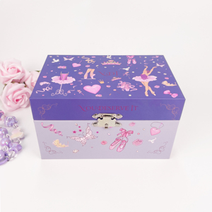 Boîte à musique rotative Yiyu à manivelle, écologique, en papier violet, pour bijoux, cadeau pour filles, chanson personnalisée années <span class=keywords><strong>60</strong></span> - Product Image 4