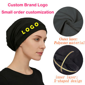 <span class=keywords><strong>Bonnet</strong></span> en acrylique hautement élastique avec doublure en satin, logo personnalisé imprimé et brodé, idéal pour les voyages et le sport - Product Image 1