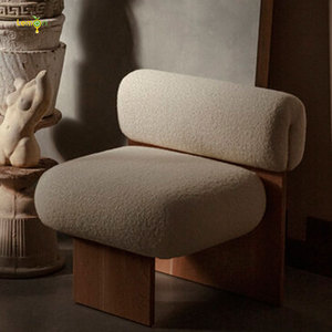 Sofá individual italiano para apartamento, sillón <span class=keywords><strong>reclinable</strong></span> de tela de madera maciza nórdica simple, sofá de diseño minimalista - Product Image 4