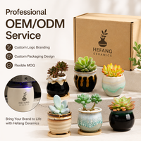 Pot Tanaman Sukulen Keramik Modern Ramah Lingkungan Ukuran 2.5 Inci dengan Lubang Drainase, Set Pot Bunga Mini Berlapis Glasir