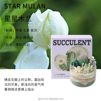 Lilin aromaterapi buatan tangan beraroma timbul tanaman dalam ruangan lukisan pasir kaktus untuk Hari Valentine Pernikahan hadiah DIY untuk