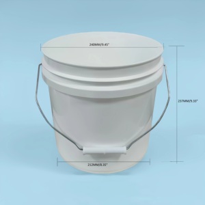 Balde de Plástico de 2 Galões/8 Litros com Tampa, Espessura de 65 Mil, Grau Alimentício, Boca Larga, Durável e Bem Vedado - Product Image 3