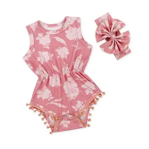 时尚夏季女童服装套装婴儿印花衣服两件套裙子儿童休闲无袖吊带布