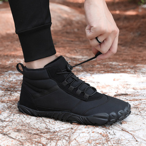 Bottes d'hiver unisexes, hauteur cheville, bout rond, tige synthétique, semelle extérieure en caoutchouc antidérapante, doublure chaude en fourrure, semelle intermédiaire en EVA - Product Image 2