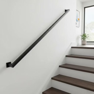 Modern Minimalist Iron Handrail Matte Black Non Slip Wall Mounted Stair Railing Kit Inclined <b>Ladder</b> Wide <b>Frame</b> - Product Image 2