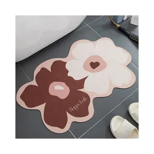 Alfombrilla de baño de gran oferta, alfombrilla de barro de diatomeas antideslizante superabsorbente, alfombrilla de baño de secado rápido, alfombrillas personalizadas para puerta de entrada de cocina