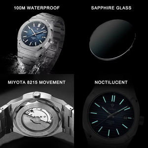 Reloj de Lujo Mecánico Automático <span class=keywords><strong>CADISEN</strong></span>, Reloj Retro de Zafiro con Movimiento MIYOTA 8215, Relojes para Hombre, Resistente al Agua hasta 10 Bares, Reloj de Pulsera Luminoso - Product Image 6