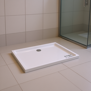 Base de Ducha Rectangular de ABS de 31.5x39.4 Pulgadas con Drenaje Central, Diseño Minimalista Blanco - Product Image 2