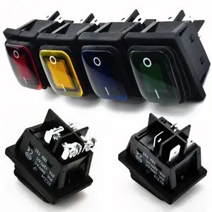 Kcd4 2 Position On Off Rocker Switch Led 12 24 110 220 Volt Waterproof 4-Pin 6-Pin Screw Foot Plug-In Pin Switch