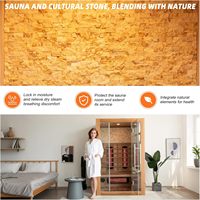 Sauna Infrarroja para el Hogar Smartmak, Sauna de Madera de Hemlock Canadiense para 2 Personas con Iluminación de Cielo Estrellado, Altavoces y Barra de Oxígeno