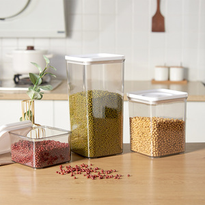 Boîte de conservation alimentaire commerciale en plastique transparente, rectangulaire, scellée, à double compartiment, avec couvercle, grande capacité, idéale pour les grains de café - Product Image 3