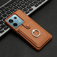 Coque de Téléphone en Cuir PU à Rabat, Texture Litchi, Portefeuille pour Redmi Note 13 Pro, Compatible avec Redmi Note 11 12 13