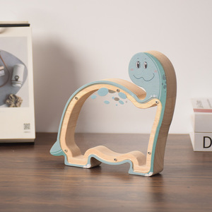 Hucha de madera personalizable diseñada para almacenar billetes y monedas en forma de animal de dibujos animados para Caja de Ahorro - Product Image 3
