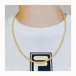 สร้อยคอทองคำแท้ 18K แบบตาข่ายทรงกลมขนาด 2.5 มม. 3.7 มม. สำหรับผู้ชายและผู้หญิง ยี่ห้อซินฟลาย ผลิตตามสั่ง - Product Image 1