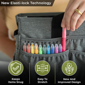 Large Craft Organizer Tote Bag, <strong>Art</strong> Bag with Elastic Side Pockets to Keep Markers Tidy, Durable Craft Bag Organizer Tote