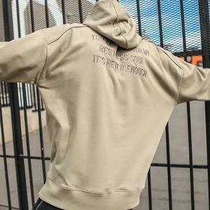 Sweat-shirts de sport unisexes en coton 100% avec logo brodé 3D personnalisé, surdimensionnés, unis, pour hommes, sweat-shirts épais - Product Image 3