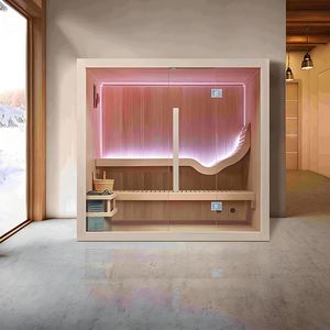 غرفة ساونا داخلية صغيرة تقليدية بتصميم عصري لشخصين مصنوعة من الخشب - Product Image 5