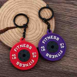 Hot Selling 2-Inch Gym Rack <b>Weight</b> <b>Plate</b> Keychain Rubber Loaded Vest Barbell for Lifting Concrete Barbell Concrete Loaded Vest - Product Image 3