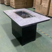 Table de Hotpot Dansen avec cuisinière à induction intégrée et barbecue, table de Hotpot sans fumée