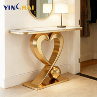 Fabricant chinois de table console multifonctionnelle de haute qualité, meubles modernes pour salon, salle à manger, entrée, marbre, acier inoxydable