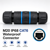 Conector RJ45 Impermeable IP68 Cat6 para Exteriores M20 10Gbps, Acoplador Extensor de Cable Ethernet Blindado de Aleación de Zinc