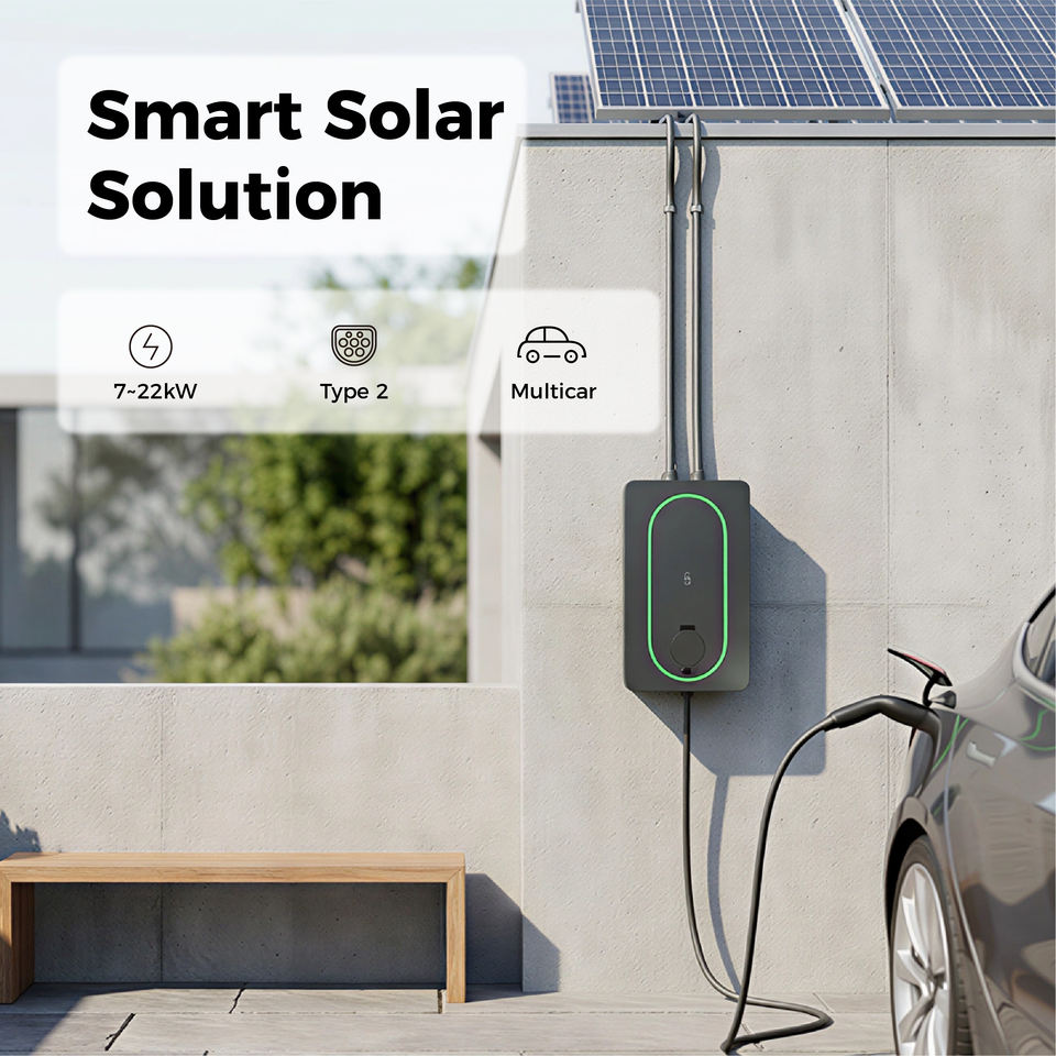 Wall Mount EV Charger 22KW Type 2 With Solar System Charging Smart AC ...
