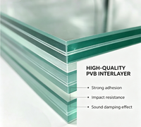 Verre de sécurité plat laminé direct usine, épaisseur personnalisée 5-15mm, service de découpe et de trempage gratuit, intercouche PVB, pour garde-corps d'escalier