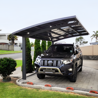 Abri de voiture en aluminium avec toit solide en polycarbonate, imperméable aux UV, auvent extérieur pour garage, protection solaire pour villa, jardin, cour, parking