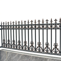Panneau de clôture en acier galvanisé noir 6ftx8ft, design européen, avec pointe en forme de flèche, anti-rouille, pour jardin résidentiel, hôpital, extérieur