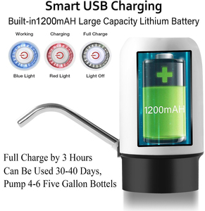 מכשיר שאיבת בקבוק מים ניידים מכשיר usb טעינה אוטומטית 5 ליטר מי צנצנת משאבת מים - Product Image 2