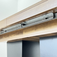 Table de salle à manger extensible pour 4 à 10 personnes, table de cuisine transformable en bois avec base à double piétement robuste noire
