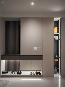 <span class=keywords><strong>Armadio</strong></span> per Scarpe Integrato Senza Maniglie, Ecologico, in Noce Massello, per Ingresso Villa di Lusso e Spazi Mudroom - Product Image 3