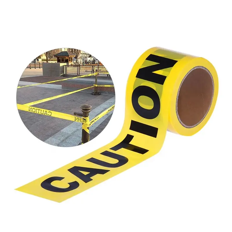 High Quality Yellow and Black Striped Non-Adhesive Barrier Tape Caution Ribbon Caution Tape