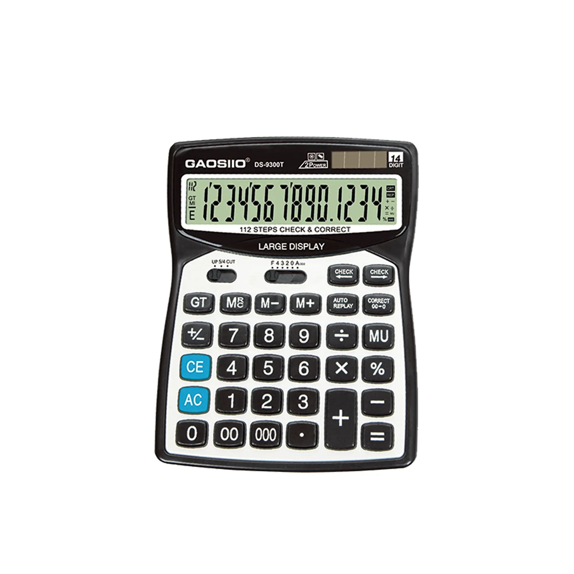 Desk Office Calculator with Large LCD Display Big Sensitive Button, Dual Power desktop table check office work Calculator
