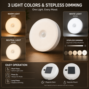 <b>Rechargeable</b> LED Motion Sensor <b>Light</b> with 3 Color Temperatures Type C Magnetic Mount <b>Under</b> <b>Cabinet</b> Puck <b>Light</b> - Product Image 4