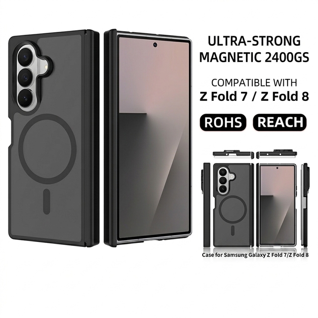 Translucent Matte Case for Samsung Galaxy Z Fold 7 Fold 8 Ultra PC TPU Hinge Protection Magnetic Wireless Charging Phone Bumper