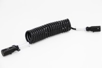 Hjyajzt Adaptateur Européen 24V 7 Broches ABS EBS pour Remorque, Prise de Remorque avec Câble à Ressort, Câble Spirale pour Camion Remorque