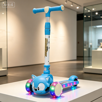 Trottinette à trois roues en plastique pour enfants, avec musique et lumières, design mignon, prix bas, puissante, vente en gros directe usine