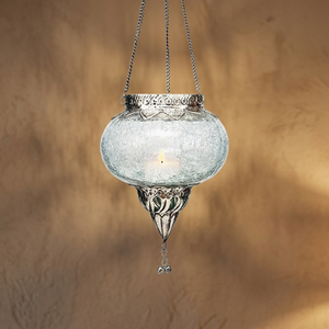 Hanging Metal Iron & Glass Tea Light Holder with <b>Moroccan</b> Design for Home <b>Decoration</b> and Christmas Handmade - Product Image 3
