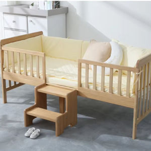 Cuna 5 en 1 de madera maciza, cama para niños de gran tamaño con muebles de dormitorio personalizados para uso escolar directo de fábrica - Product Image 2
