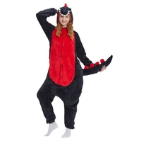 Flanelle hommes et femmes animaux pyjamas dessin animé dinosaure corail automne/hiver à manches longues en gros Couples combinaison
